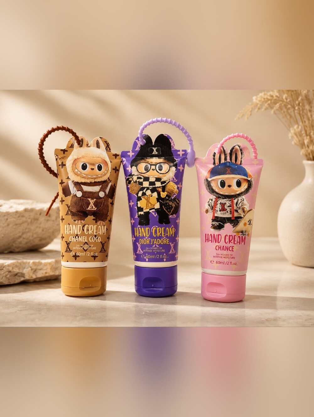 Hand Cream Trio — Purple, Pink & Brown Cute  PICK ONE